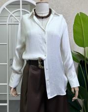 saten jakarlı gömlek ekru 2