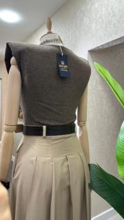 vatkalı kontrast elbise kahve 3