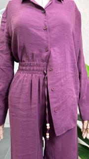 beli lastikli gömlek pantolon takım bordo 4