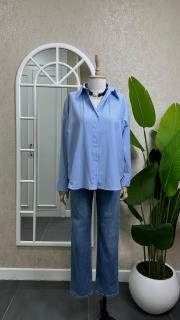 oversize gömlek mavi