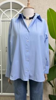 oversize gömlek mavi 2