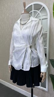 toka detaylı kruvaze gömlek beyaz 2