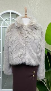 önü fermuarlı kısa kürk koyu krem 3