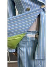 çizgili ceket etek takım bebek mavisi 3