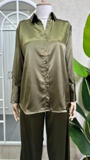 saten gömlek pantolon takım yeşil 2