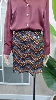 renkli pul payet mini etek  2