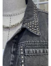 ithal zımba detaylı denim ceket gri 5