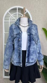 ithal özel yıkama taş detay denim ceket mavi 2