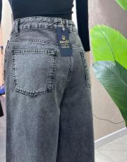 ithal ön dikiş detaylı bol paça jean gri 3