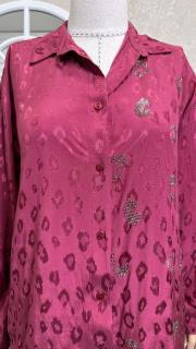 jakar leoparlı taşlı gömlek pantolon takım bordo 4