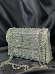 ithl.lüx taşlı omuz çantası gümüş