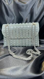 ithl.lüx taşlı omuz çantası gümüş 2