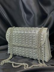 ithl.lüx taşlı omuz çantası gümüş 3