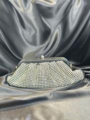 ithl.kristal portföy çanta siyah-gümüş