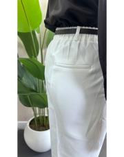 kemerli havuç pantolon beyaz 3