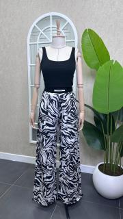 zebra desen pantolon siyah beyaz