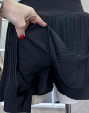 pileli içi şortlu mini etek siyah 3