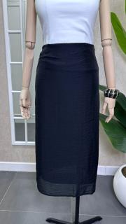 yanı yırtmaçlı astarlı tül etek siyah 2