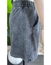 yıkamalı şort antrasit 3