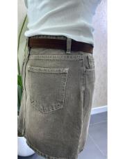 kemerli kot etek kahve 3