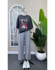 yıkamalı köpek baskılı oversize tşört antrasit 3