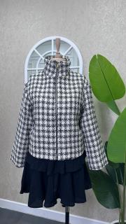 simli tweed ceket siyah beyaz desenli 2