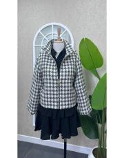 simli tweed ceket siyah beyaz desenli 3