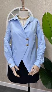 asimetrik kesim gömlek mavi 2