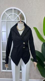 asimetrik kesim gömlek siyah 2