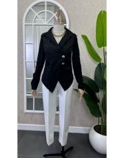 asimetrik kesim gömlek siyah 3