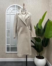 uzun kaşe kaban düğmeli cep kapaklı krem