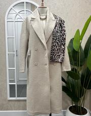 uzun kaşe kaban düğmeli cep kapaklı krem 2