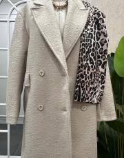 uzun kaşe kaban düğmeli cep kapaklı krem 3