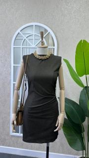 likralı kot elbise kahve 2