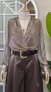 mınk çıtçıtlı abiye bluz bronz 2