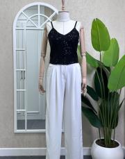 askılı pul payet bluz 