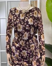 tül drapeli ve kuşaklı mini elbise bordo 2