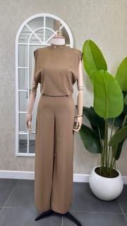 sırt detaylı camel tulum camel