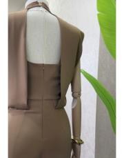 sırt detaylı camel tulum camel 4