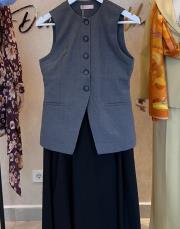 önü düğmeli yelek gri