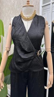 saten aksesuar detaylı takım siyah 3