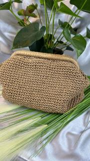 el örgüsü hasır clutch çanta kahve 2