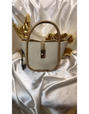 milano mini çanta krem-kahve