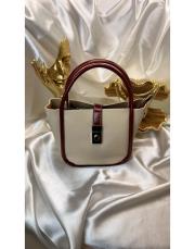 milano mini çanta krem-kırmızı