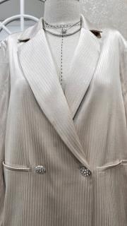 simli şeritli takım krem 3