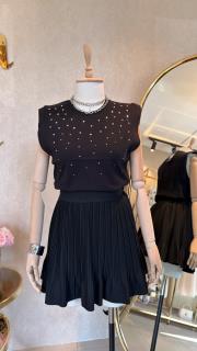 kolsuz taş detay tşört siyah 2