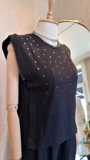 kolsuz taş detay tşört siyah 3