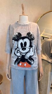 mickey mouse baskılı tşört gri 2