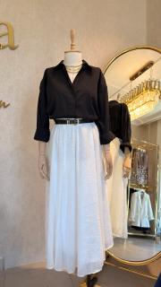 dokulu kloş etek beyaz 2