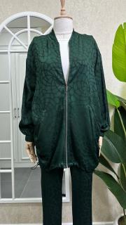 jakarlı fermuarlı spor takım koyu yeşil 2